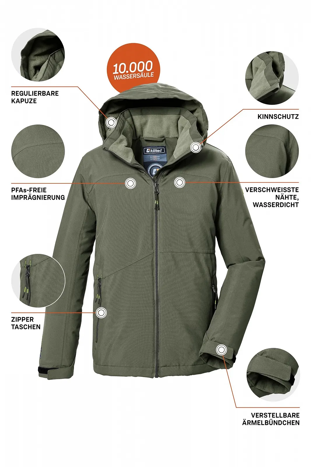 Функциональная куртка Killtec Kow 369 Bys Jckt с капюшоном для мальчиков, фото №3 Функциональная куртка Killtec Kow 369 Bys Jckt с капюшоном для мальчиков, фото №3