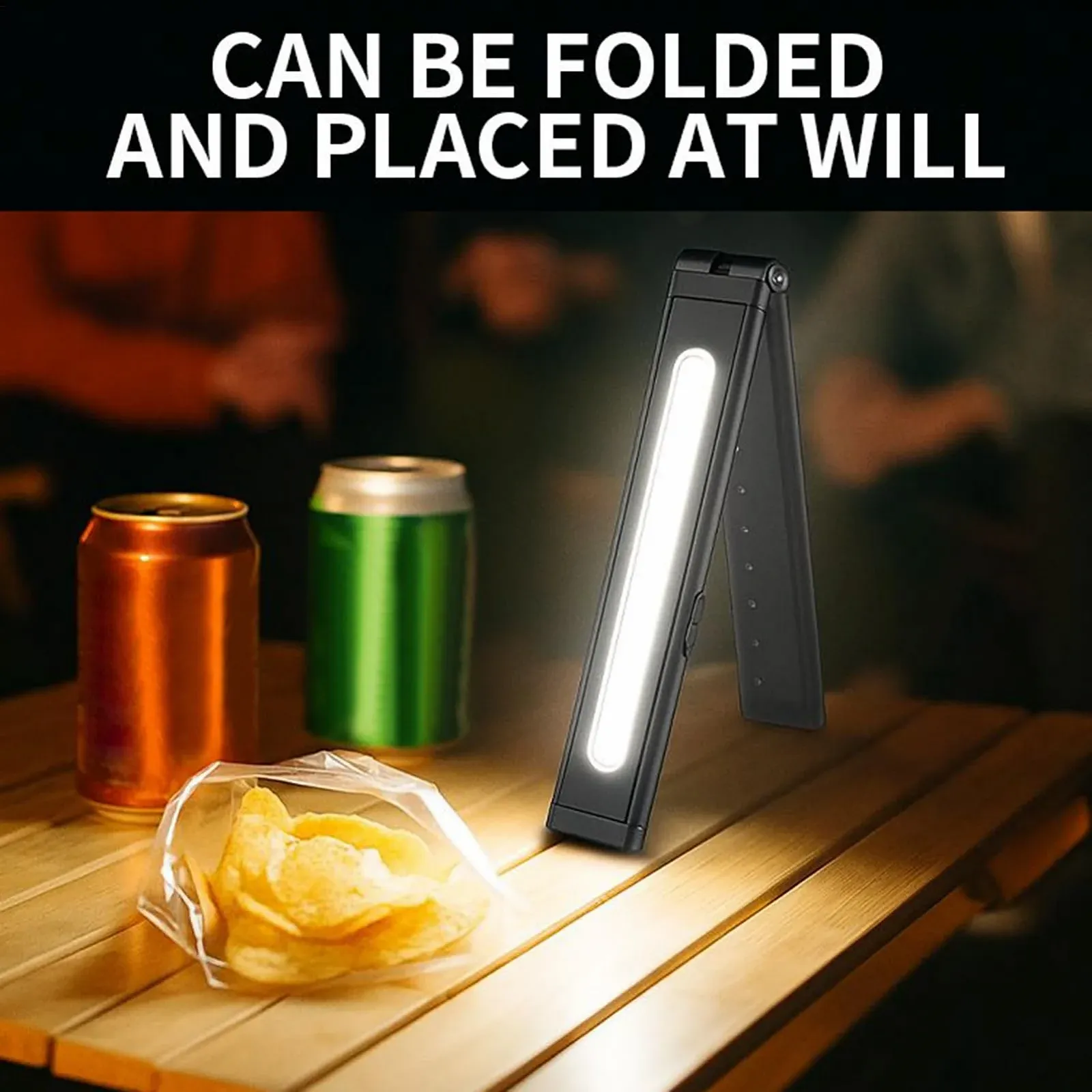 Ліхтар Акумуляторний Складаний з Лінійкою USB Портативний, фото №2