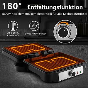 Контактний гриль YASHE, на 4 скибочки, гриль для паніні, плити з антипригарним покриттям synthetic.ua - Фото 1