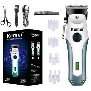 Купити Машинка для стрижки волос беспроводной электрический триммер бороды и волос KEMEI KM-2621 Серая - Фото 1 Машинка для стрижки волос беспроводной электрический триммер бороды и волос KEMEI KM-2621 Серая - Фото 1