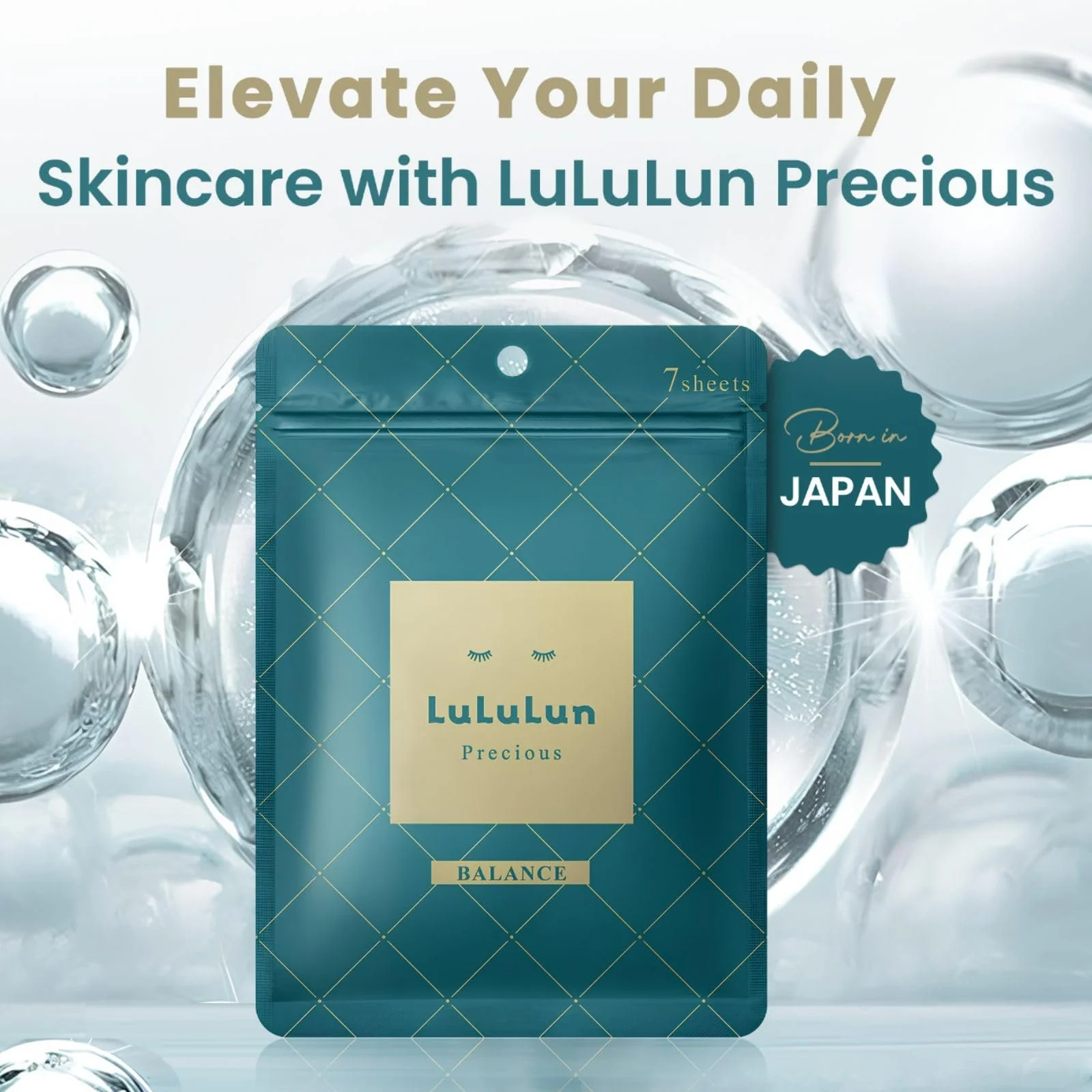 Тканевая маска Lululun Precious Balancing Увлажняющая маска для лица для женщин - Без спирта, без отдушек - Японский уход за кожей для ежедневного использования (7 шт), фото №2