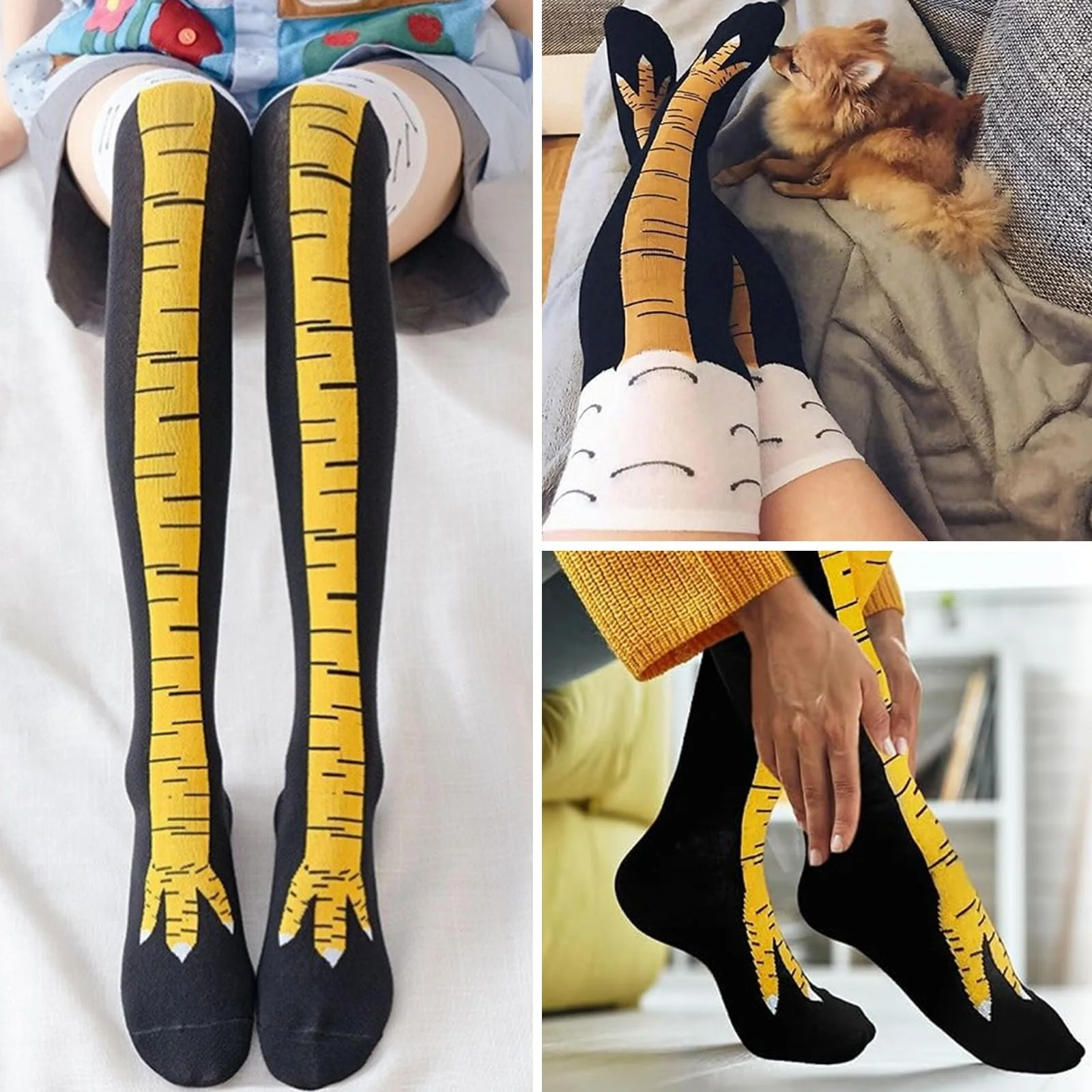 Шкарпетки-гомілки курячі, панчохи з курячими лапками, 2 пари, фото №8