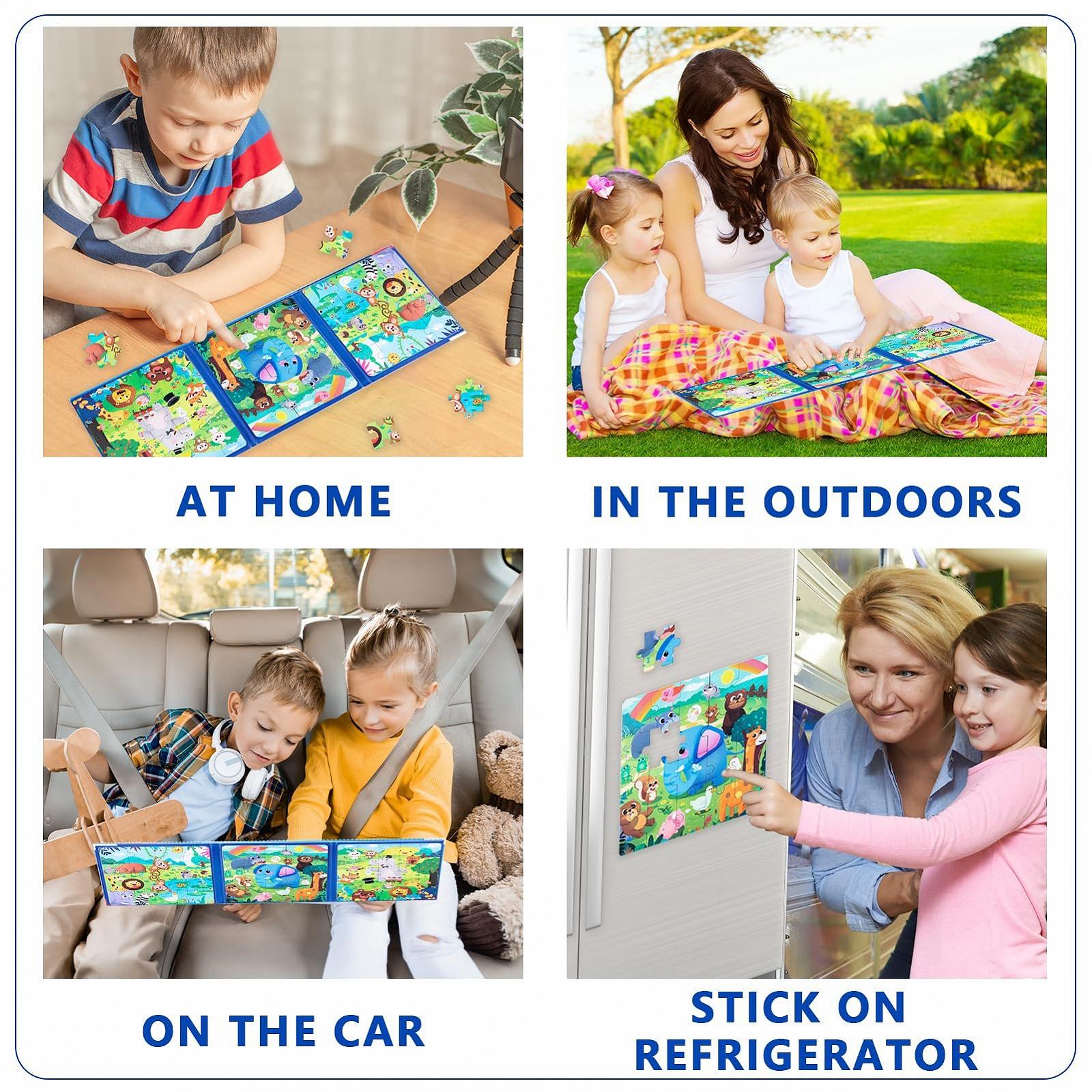 Магнитный пазл Shinybox Дитячий Дорожня гра Обучающая игрушка для детей в машину и самолет, фото №7