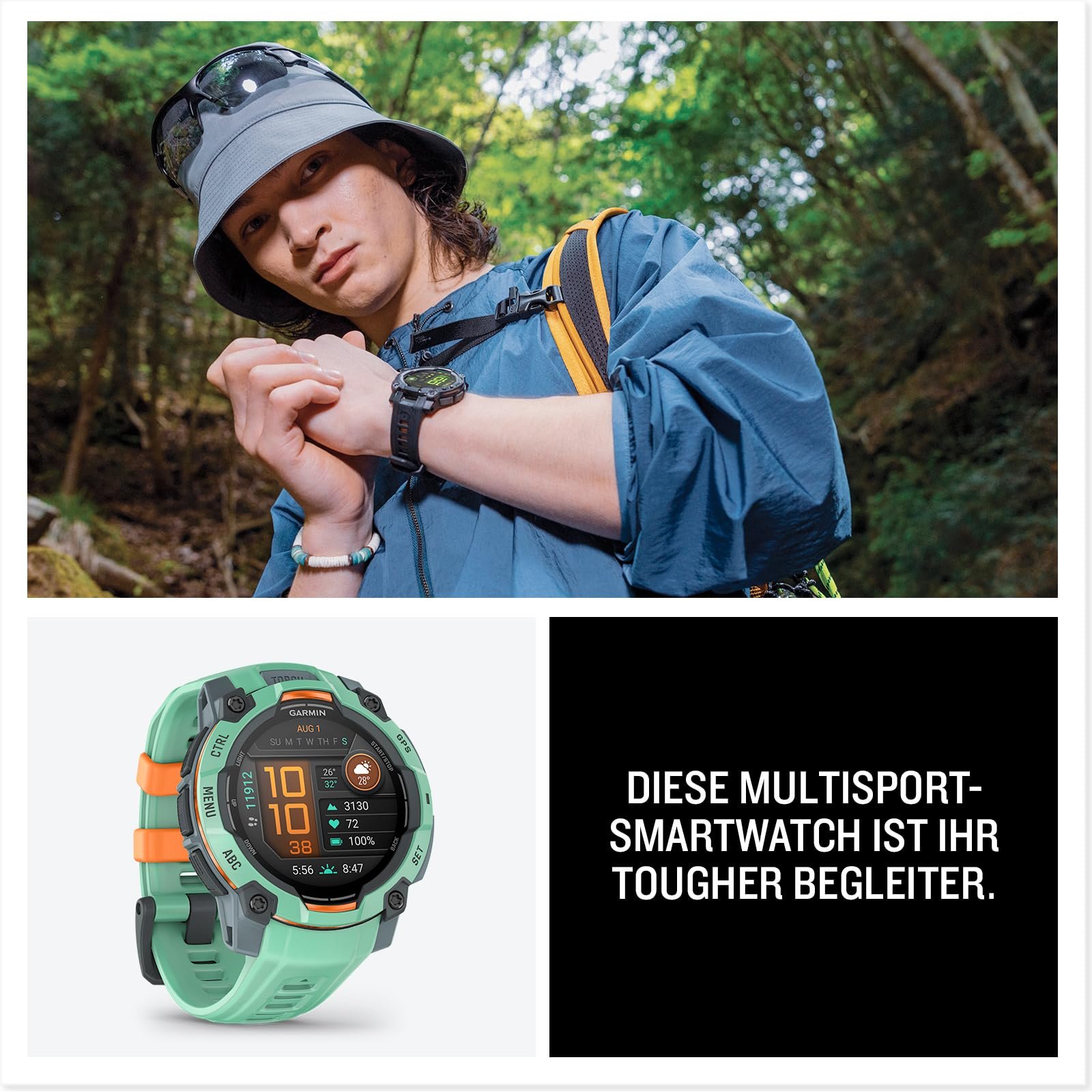 Смарт-часы Мультиспортивные Garmin Instinct 3 45 мм AMOLED GPS, дисплей 1.2 дюйма AMOLED, до 18 дней работы от батареи, 80+ спортивных приложений, тренер по здоровью, мультиспутниковый прием, светодиодный фонарик, уведомления, фото №10