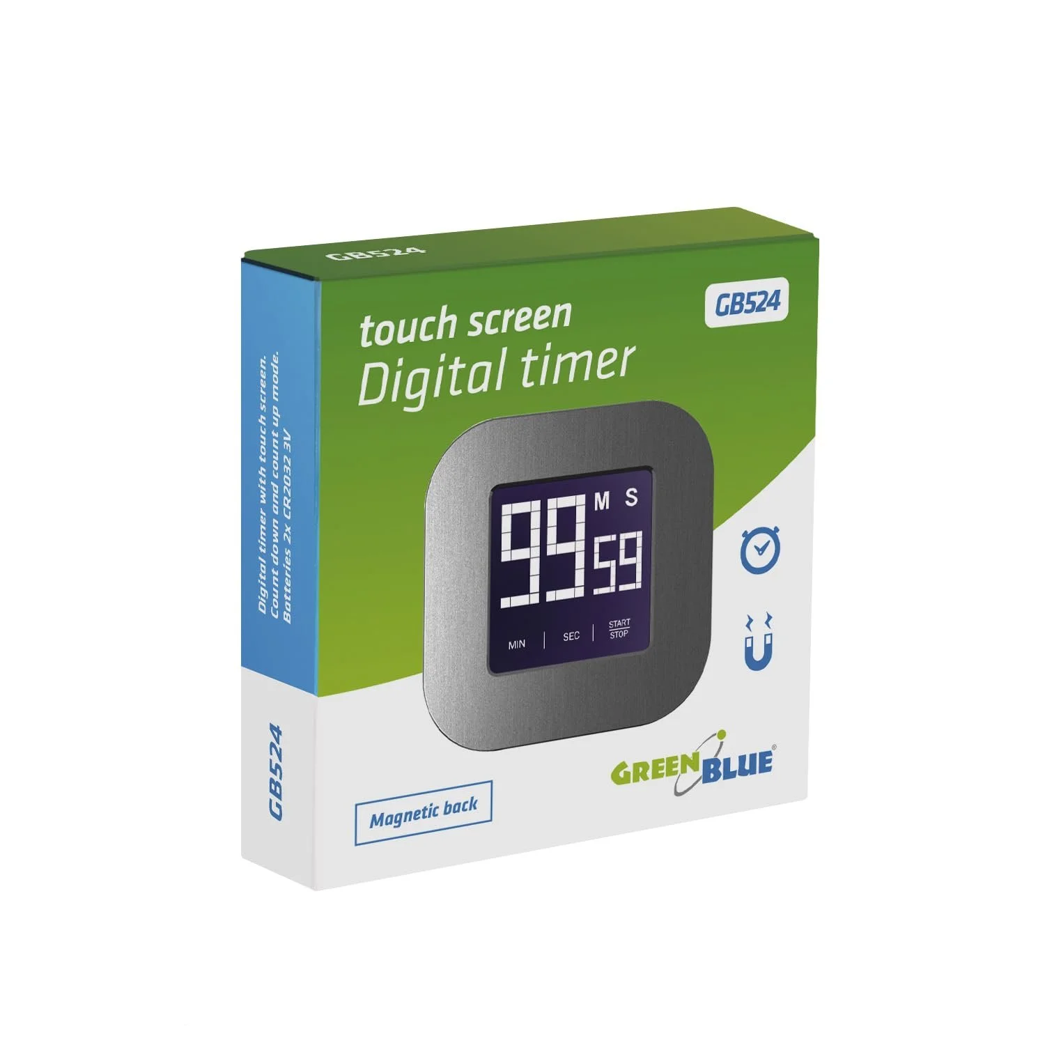 Цифровой таймер Green Blue GB524 Магнитный сенсорный LCD дисплей, фото №9