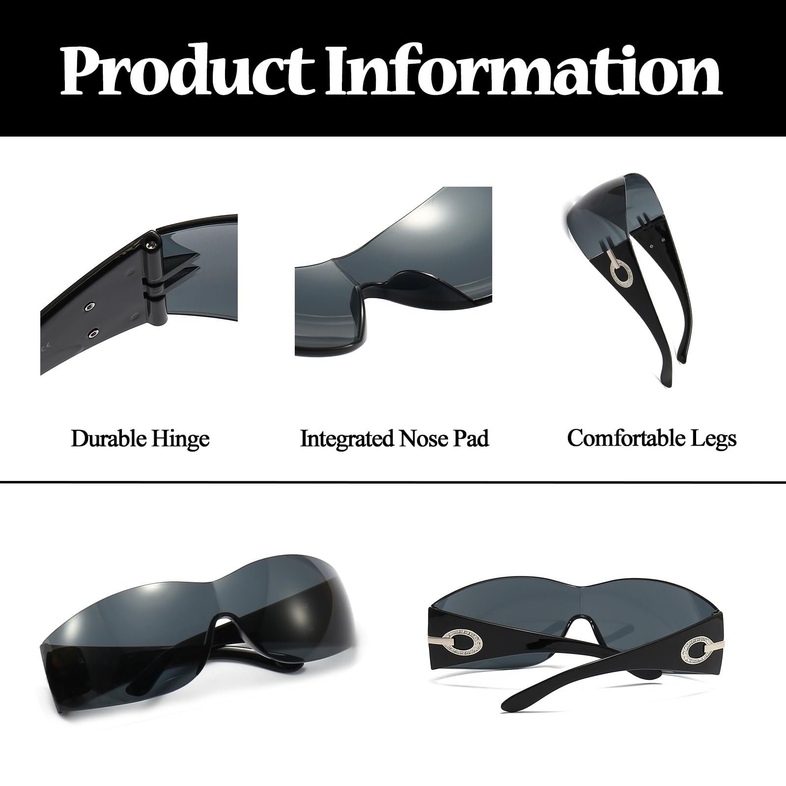 Вінтажні безрамкові сонцезахисні окуляри для жінок LJCZKA, фото №4