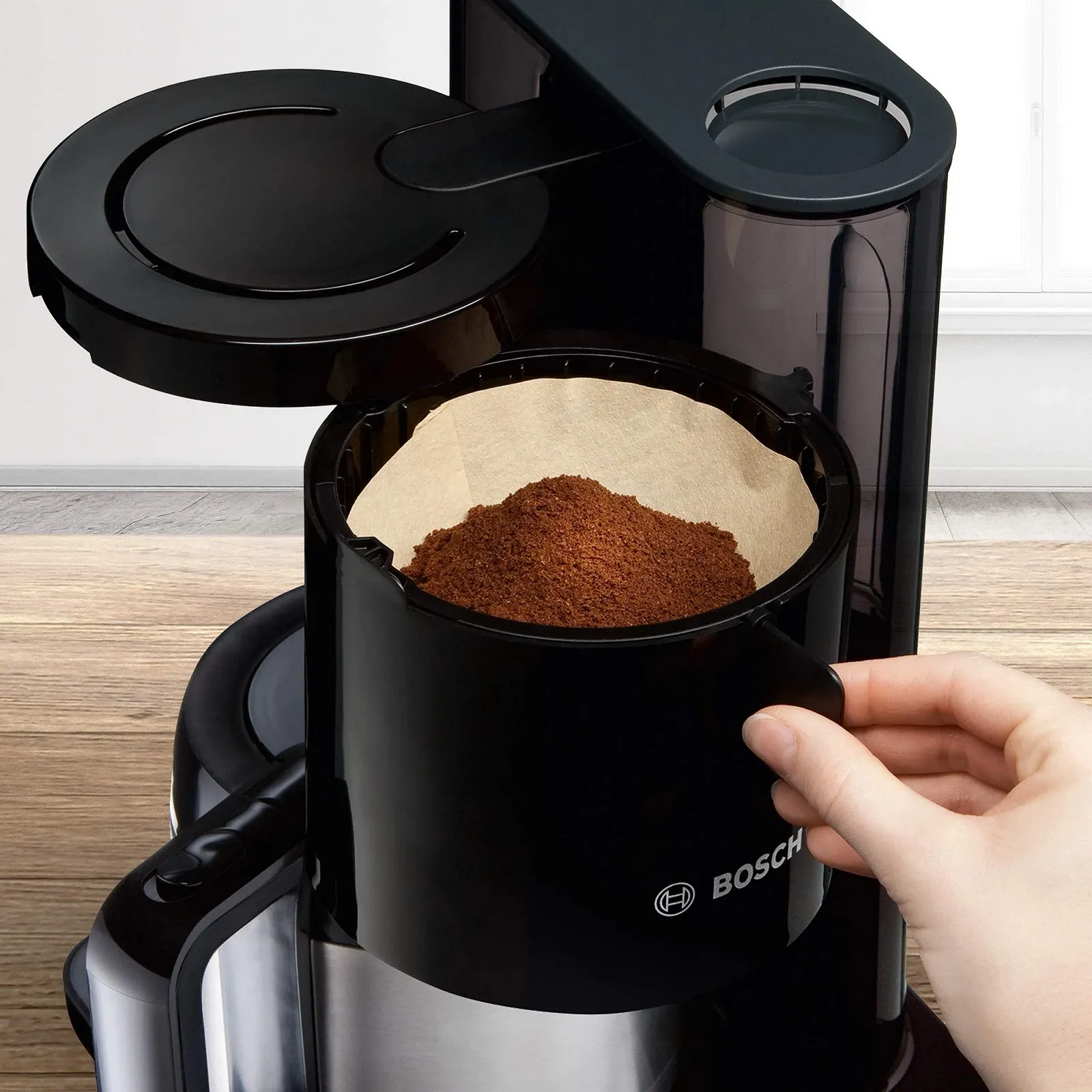 Капельная кофеварка Bosch Styline TKA8A053 1.1 л 1100 Вт Черный, фото №4