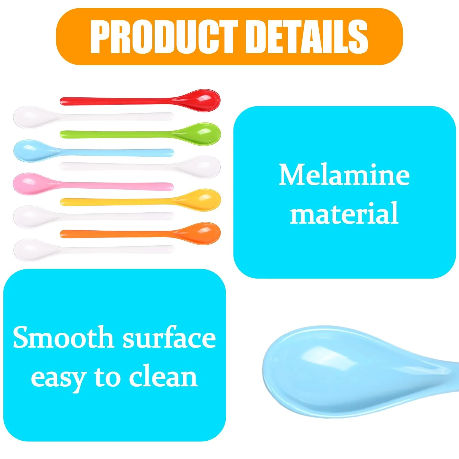 Ложка OWLMATE Пластикова Велика Latte 19 см, Набір 10 штук, фото №3