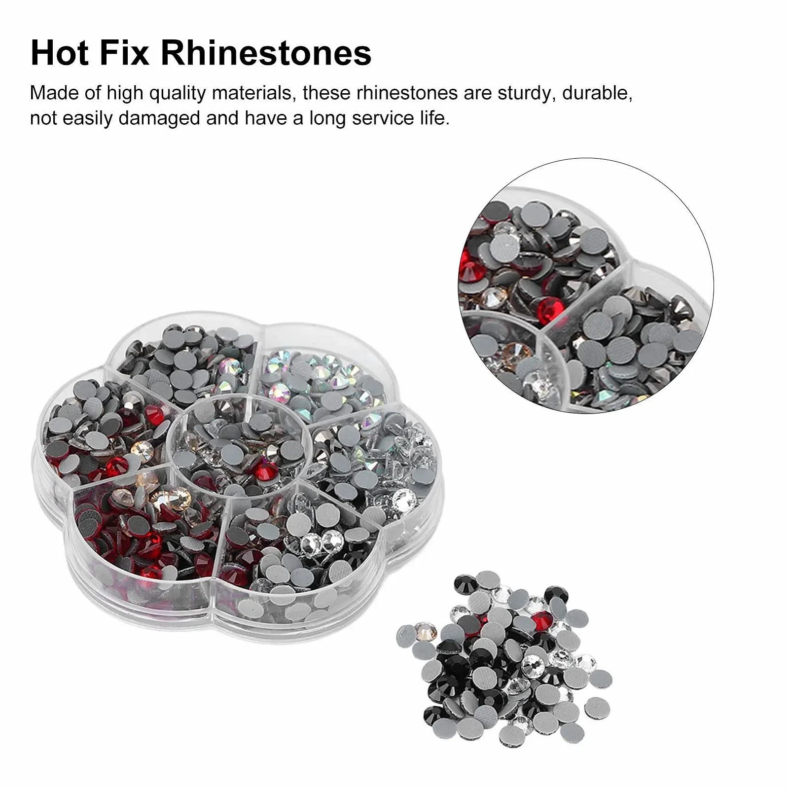 Набір 1000 штскляні стрази та блискіткиз плоскою задньою частиною, фото №4