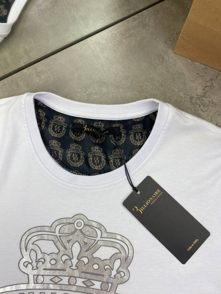 Футболка белая принт якорь Billionaire f237, фото №5