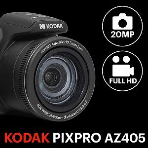 Цифровая камера KODAK Pixpro Astro Zoom AZ405 40x Зум 24 мм Широкий угол 20 Мп ЖК-дисплей 3 Full HD 1080p OIS AA Батарея - Черный synthetic.ua - Фото 1