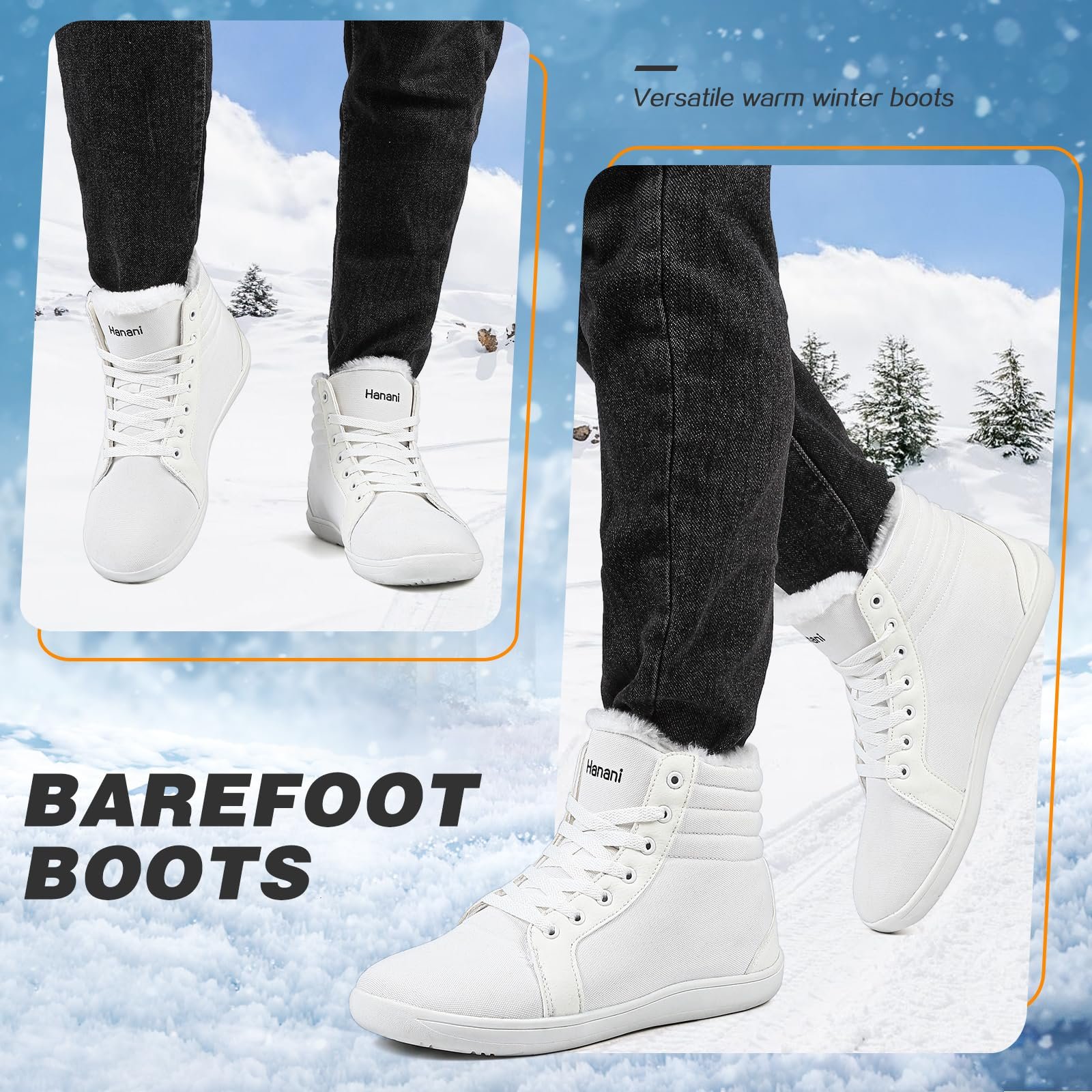 Черевики Barefoot Зимові Чоловічі Жіночі Зимові Черевики Теплі Зимові Черевики Снігові Черевики Нековзкі Зручні, фото №6