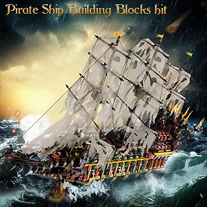 Конструктор Пиратский Корабль Mould King 13197 MOC Большой Креативный Пиратский Корабль Голландской Модели 4364 детали synthetic.ua - Фото 1