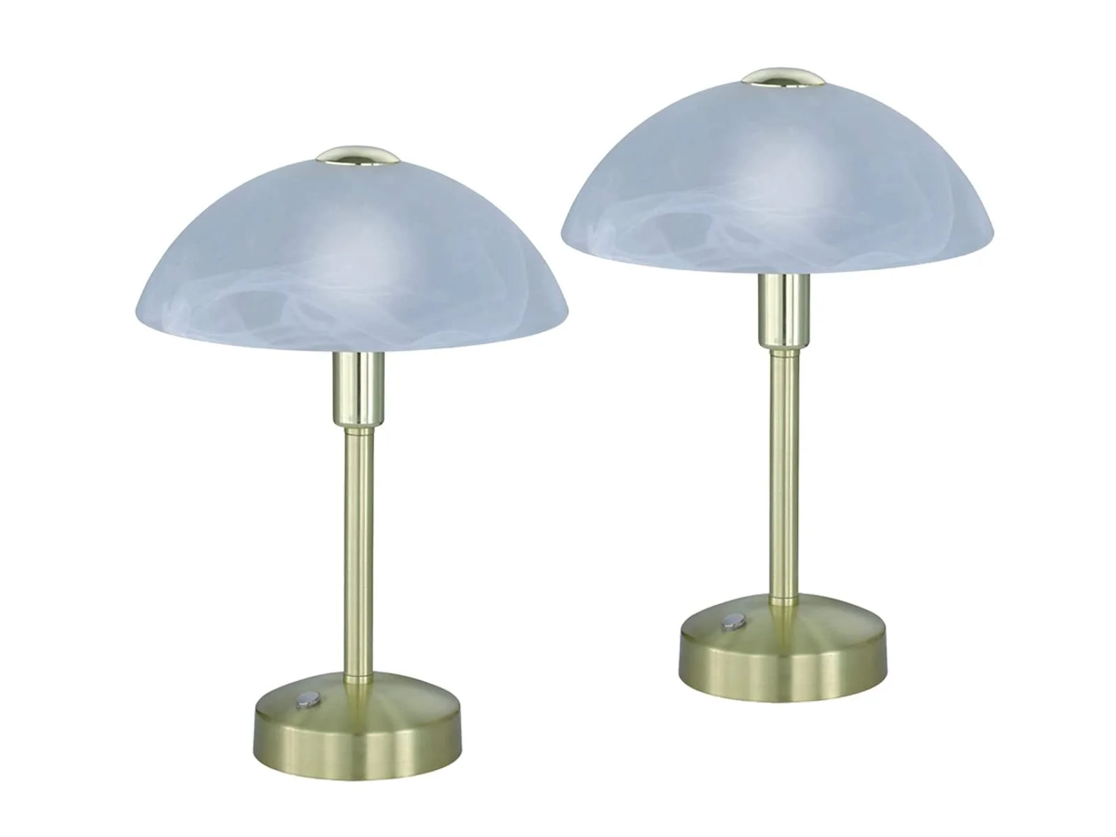 Набір з 2 настільних ламп латунних з алабастровим плафоном 30 см, фото №1