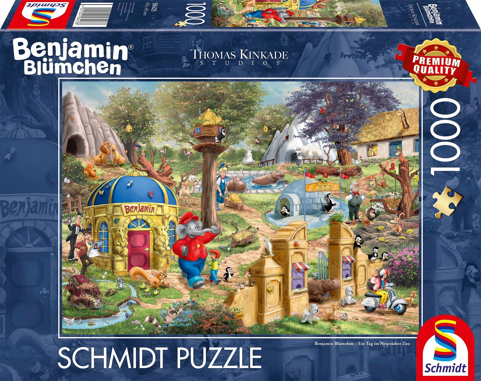 Пазл Schmidt Spiele Thomas Kinkade Kiddinx 58423 Benjamin Blümchen A Day at the Neustädter Zoo 1000 элементов, фото №1