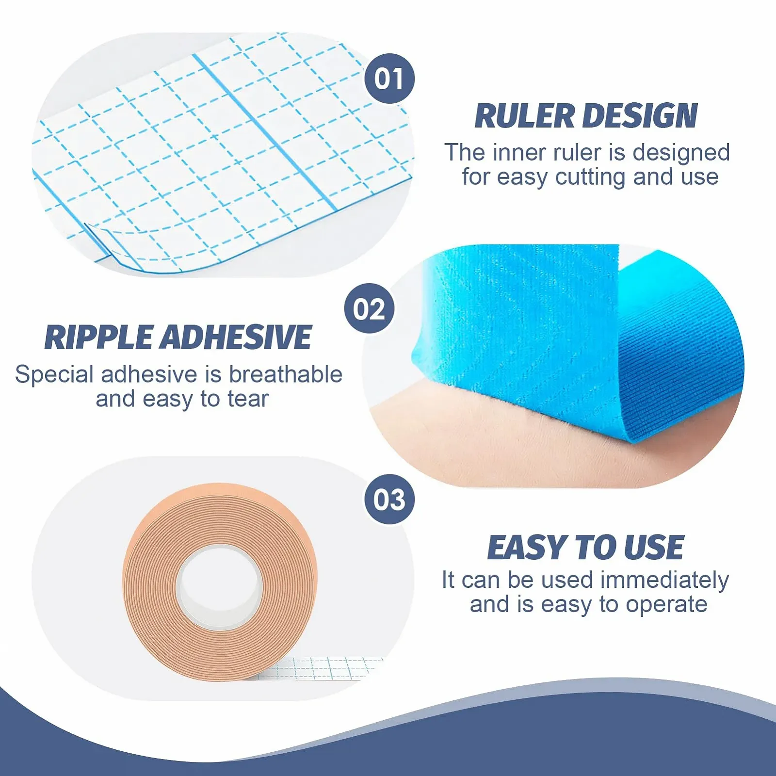 Лента для подтяжки лица 2.5 см × 5 м, для укрепления и подтягивания кожи, фото №3