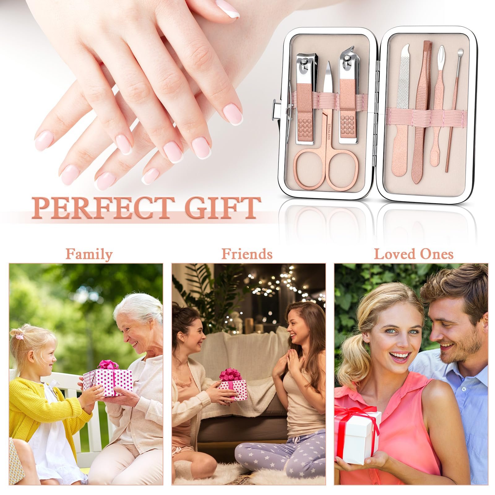 Набір для манікюру та педикюру AiQInu, 7 предметів, з нержавіючої сталі, фото №6 Набір для манікюру та педикюру AiQInu, 7 предметів, з нержавіючої сталі, фото №6