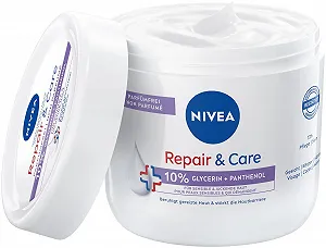 Крем NIVEA Repair & Care Без запаху Зволожуючий та нежирний крем для тіла, швидко поглинаючий лосьйон з пантенолом і гліцерином - Фото 1