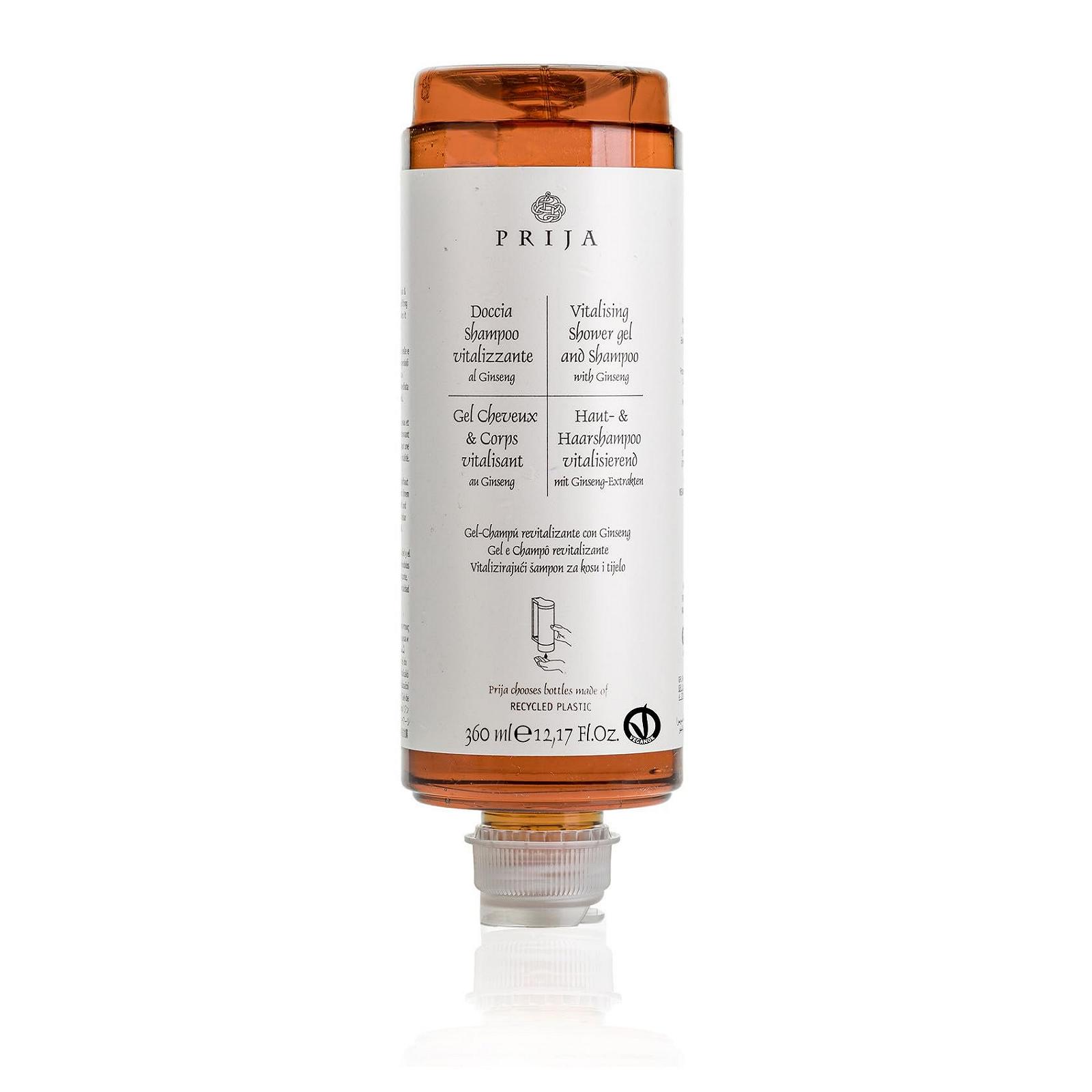 Гель для душу та шампунь Prija Skin & Hair Shampoo Revitalising з женьшенем 360 мл (набір із 18 шт.), фото №1 Гель для душу та шампунь Prija Skin & Hair Shampoo Revitalising з женьшенем 360 мл (набір із 18 шт.), фото №1