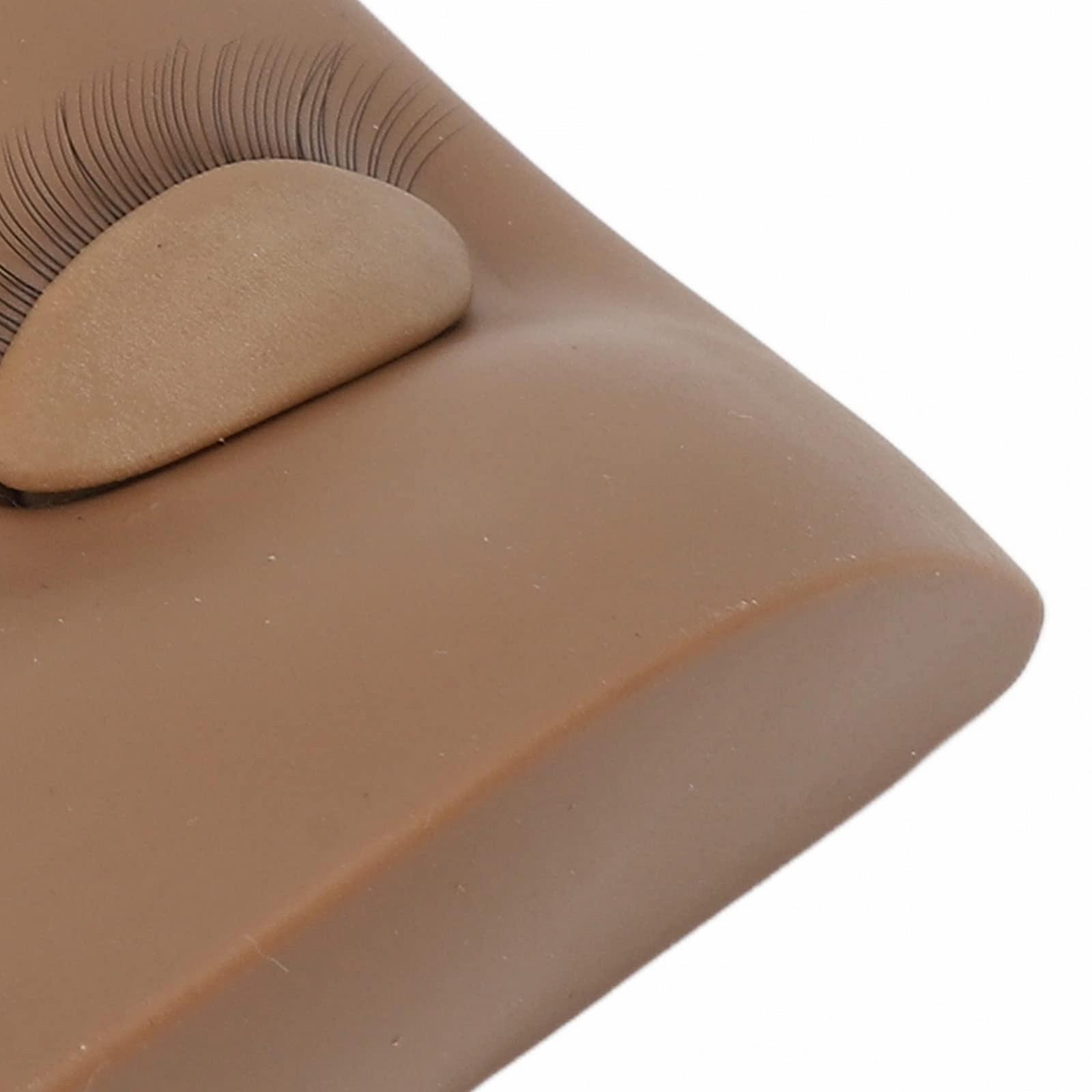 Окуляри Кавовий колір False Eyelashes Extension Practice Mannequin Head with Removable Eyelids Reusable Material Eye Makeup Tools for Beginners, фото №5