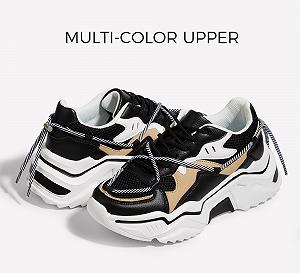 Кросівки на платформі LUCKY STEP Жіночі Різнобарвні Ретро Масивні Кросівки Dad Shoes Модні Різнокольорові для повсякденного носіння та ходьби synthetic.ua - Фото 1
