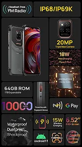 Смартфон Ulefone Power Armor 14 4GB 64GB 10000 мАг Чорний synthetic.ua - Фото 1