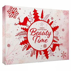 Адвент-календар Beauty Time Cosmetic на 24 дверцята з аксесуарами для макіяжу, різдвяний дизайн - Фото 1