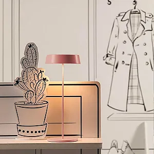 Настільна лампа акумуляторна USB C Aluminium 4400mAh 28.7 x 16 x 4 см Pink synthetic.ua - Фото 1