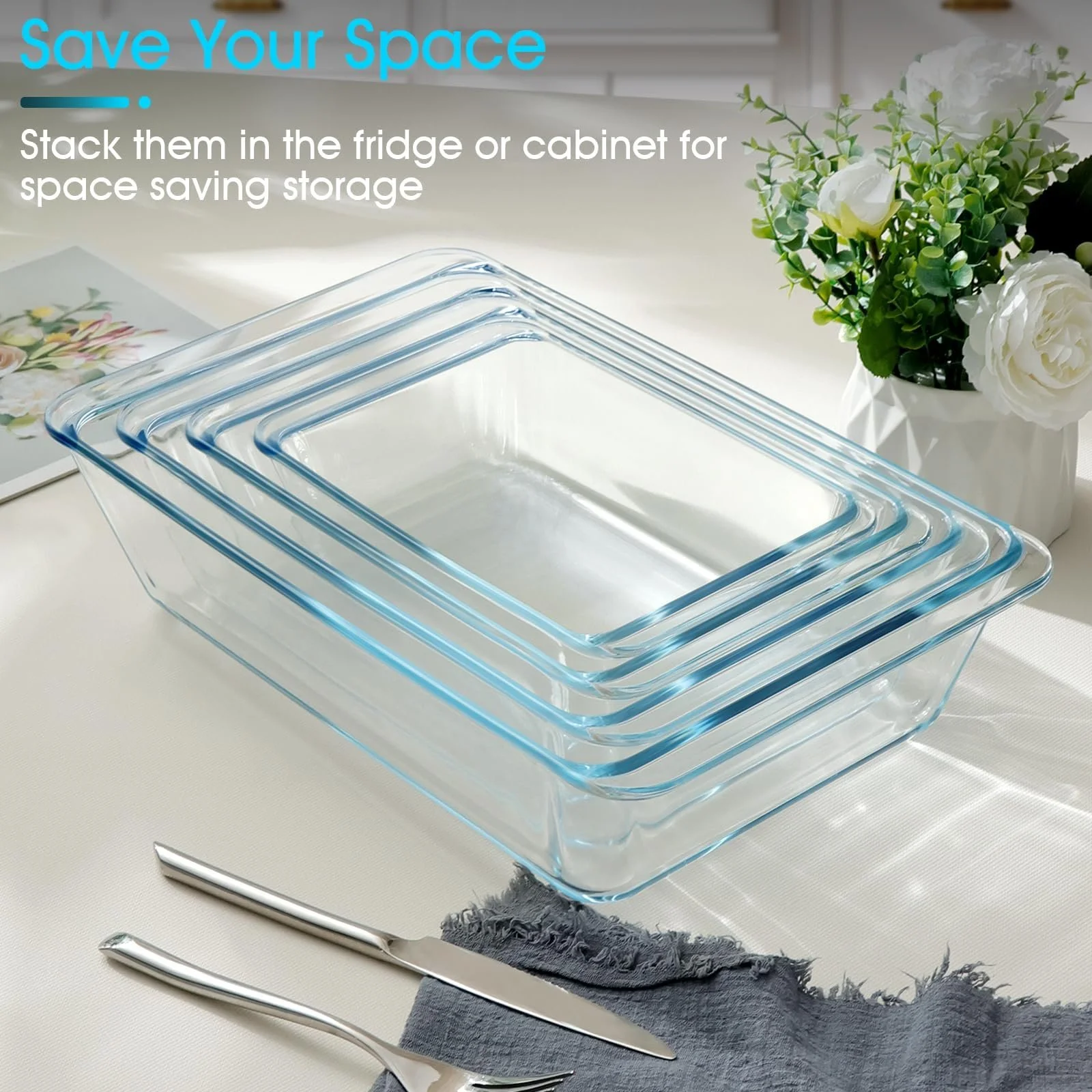 Форма для запекания NUTRIUPS стеклянная прямоугольная глубокая 24 x 17 x 7 см 2,3 л, фото №7