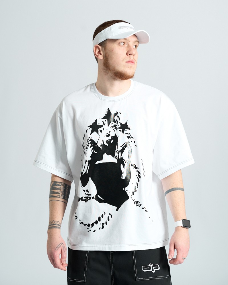 Футболка оверсайз Ogonpushka Rope біла, фото №4