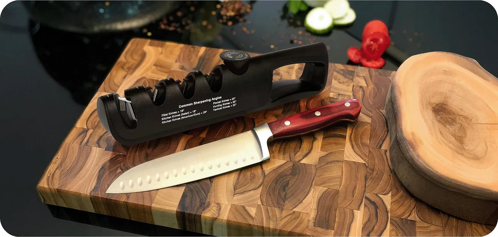 Точилка для ножів KRUMAD 3-рівнева Регульований кут Вольфрамова сталь та кераміка, фото №8