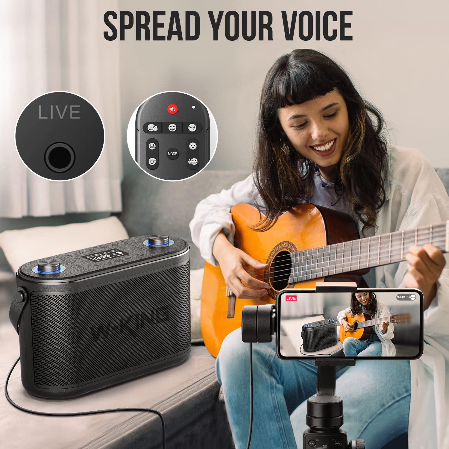 Колонка Bluetooth W-KING 3-Way Music Box 240 Вт, фото №7