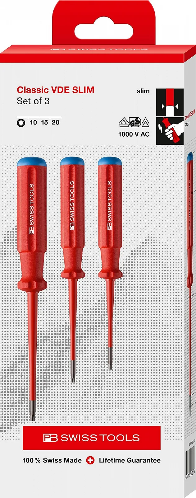 Набір викруток Torx PB Swiss Tools Torx VDE Slim PB 5549.SL 3 предмети T10/T15/T20 1000 В AC / 1500 В DC, фото №2