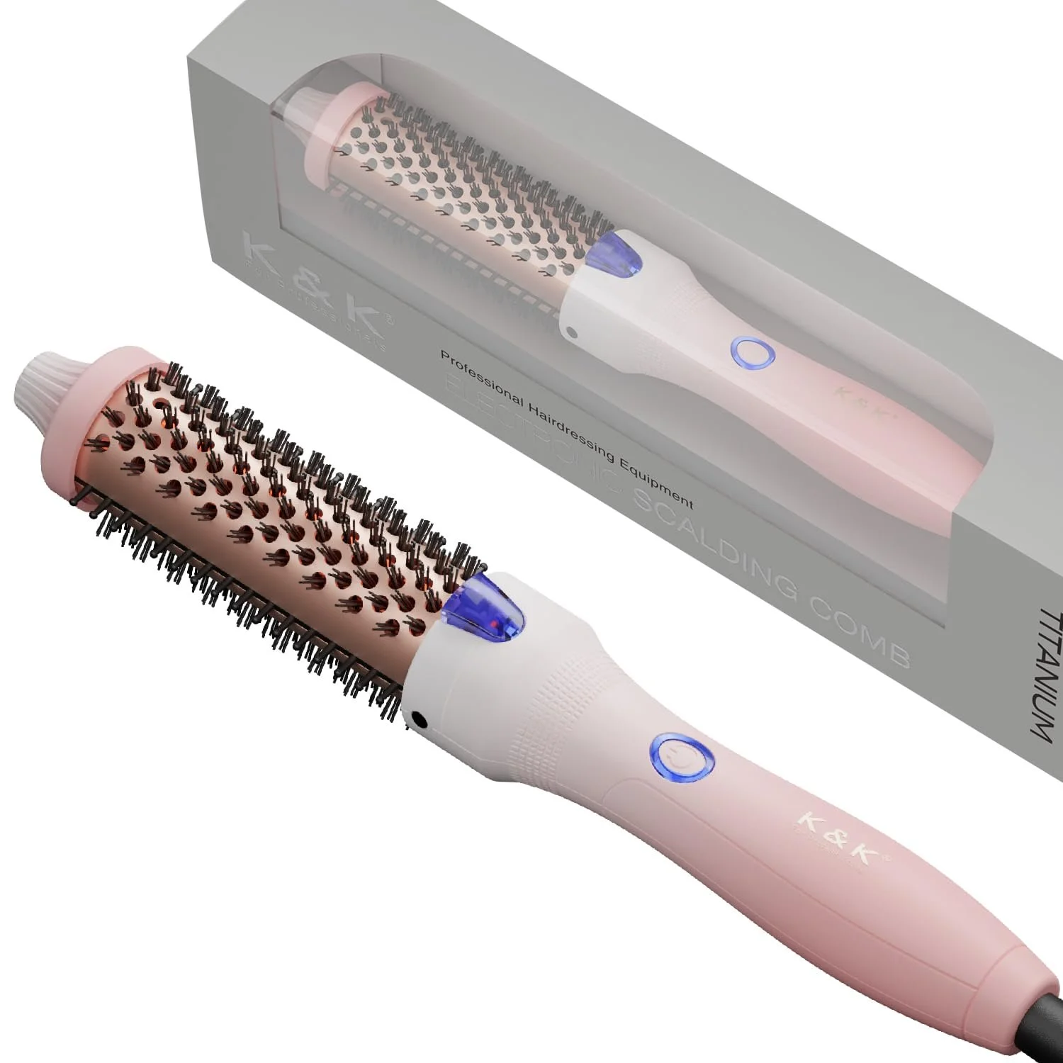 Термощетка K&K Keratin Thermal Brush 32 мм Ионная Розовая, фото №3
