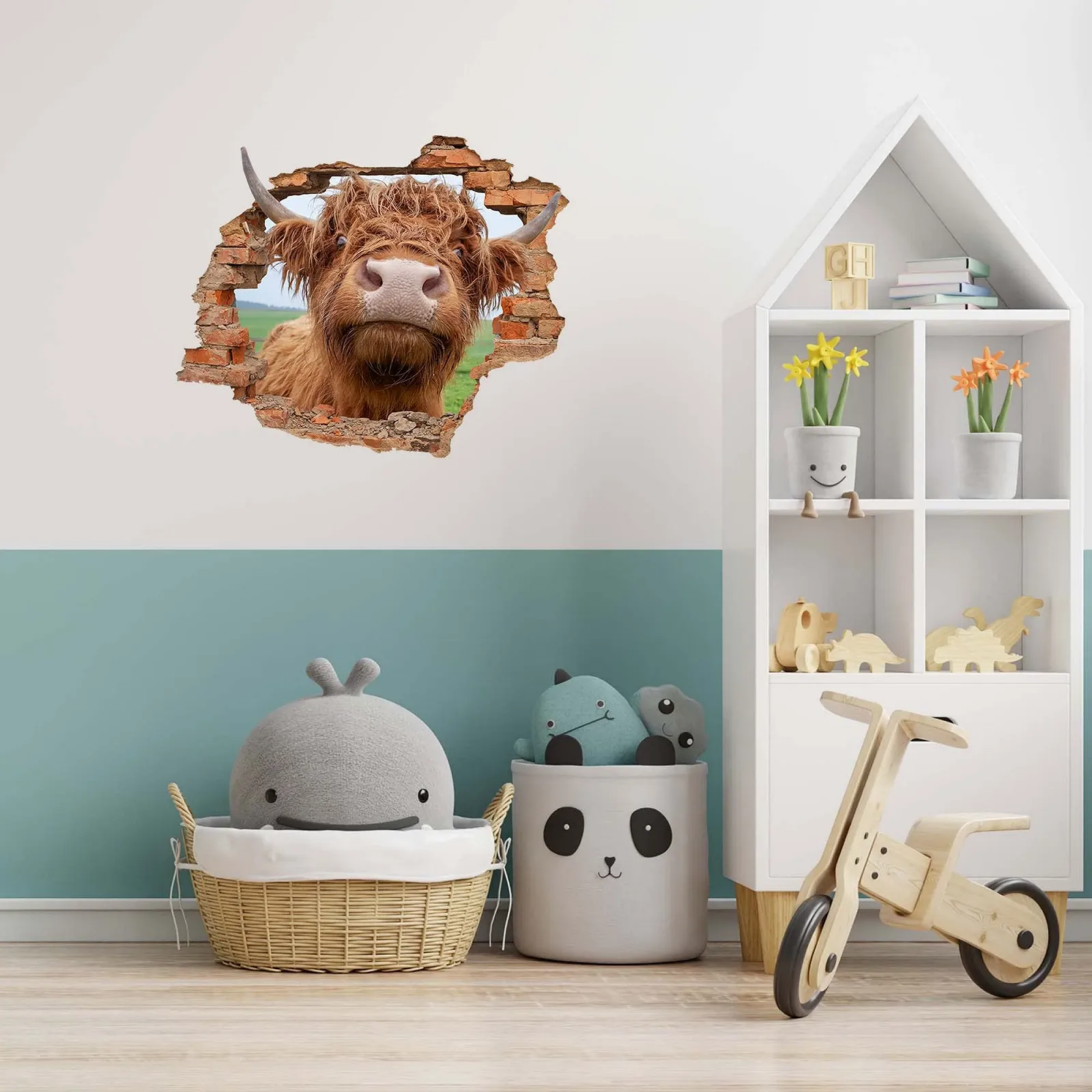 Наклейка на стіну WCB Highland Cattle 70 x 57 см, фото №2