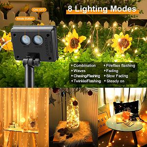 Гирлянда Cshare Solar 10 м 100 LED Медный провод Теплый белый synthetic.ua - Фото 1