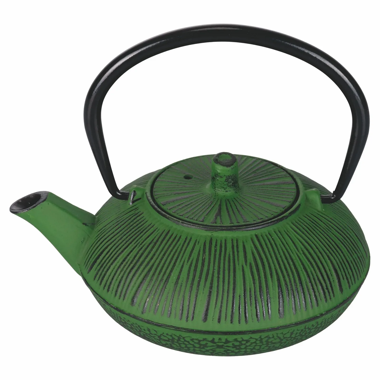Чайник-заварник Чавунний 500 мл Складна Ручка Фільтр з нержавіючої сталі Зелений, фото №1