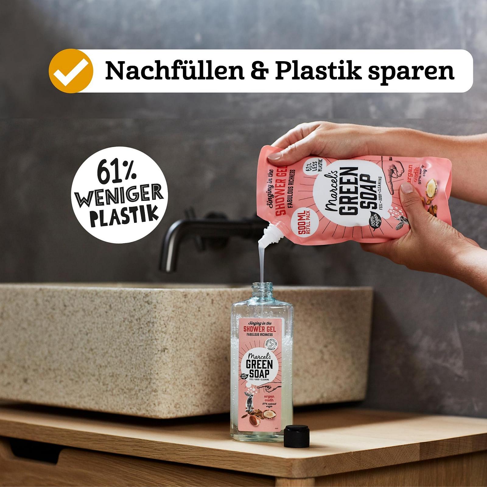 Гель для душа Marcel's Green Soap Ваниль и Цвет сакуры 500 мл (сменный блок), фото №4