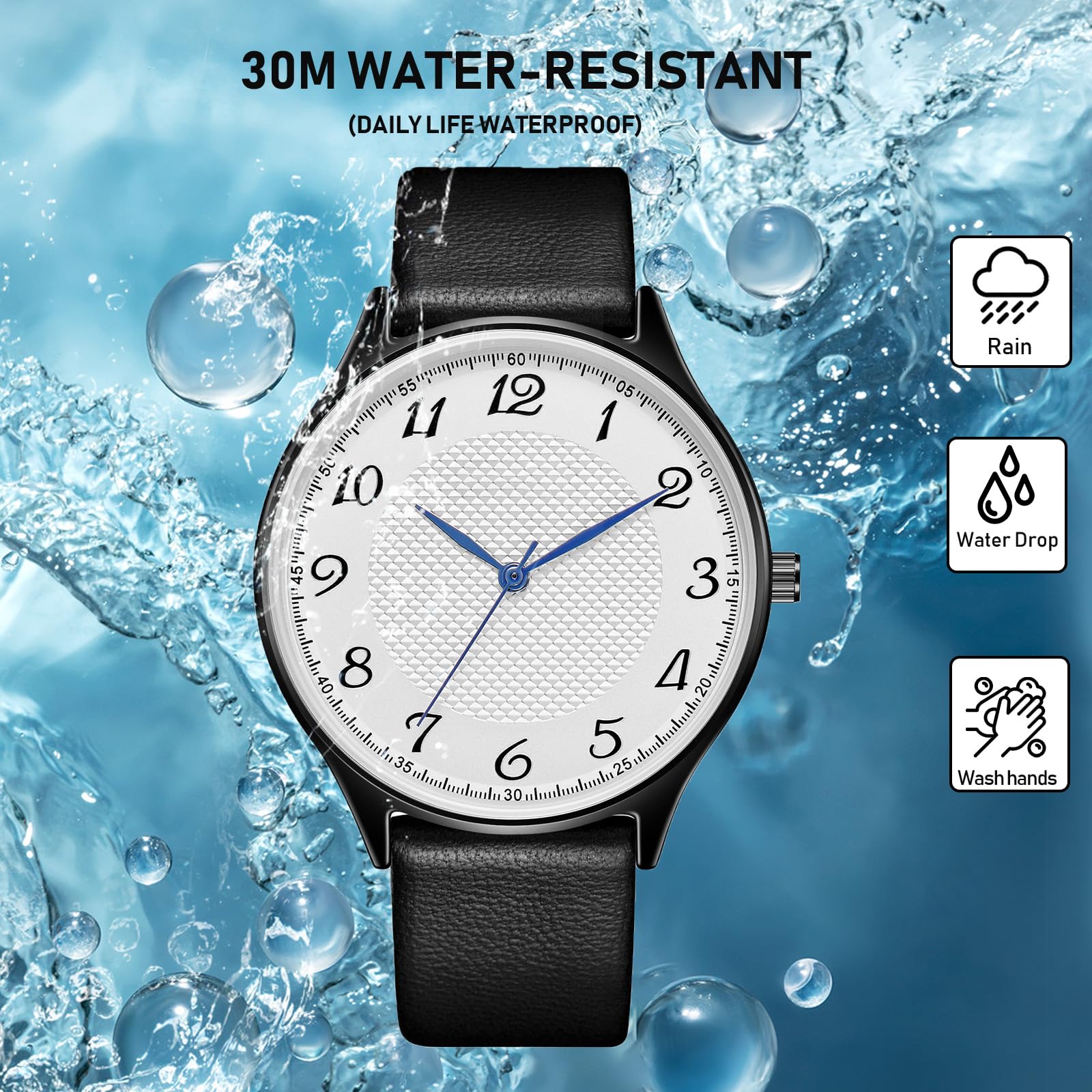 Чоловічий годинник CIVO Класичний бізнес A-1 Чоловічий Чорний, фото №4