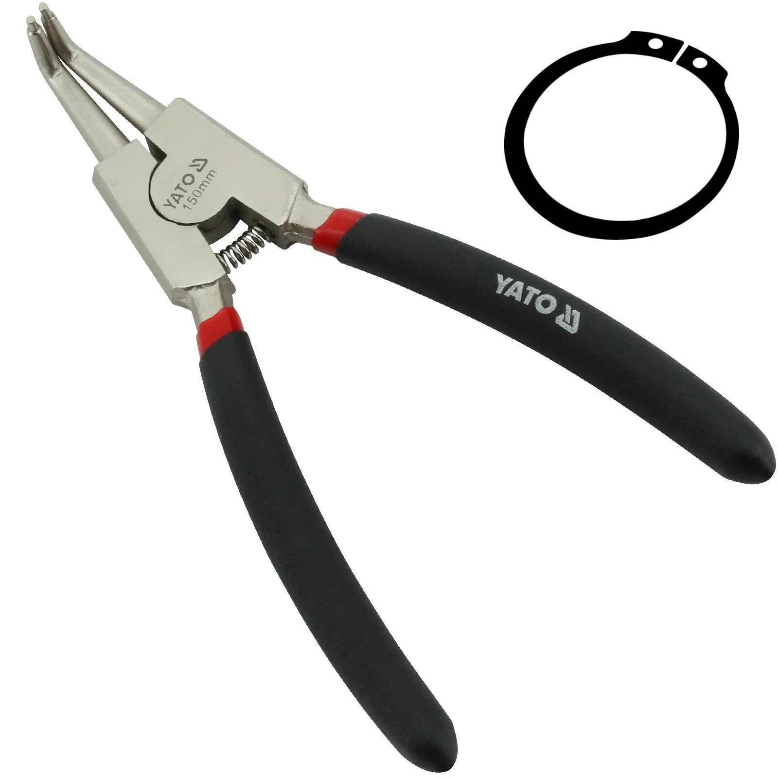 Кліщі Yato для зовнішніх стопорних кілець, вигнуті, 150 мм, Cr-V, фото №2