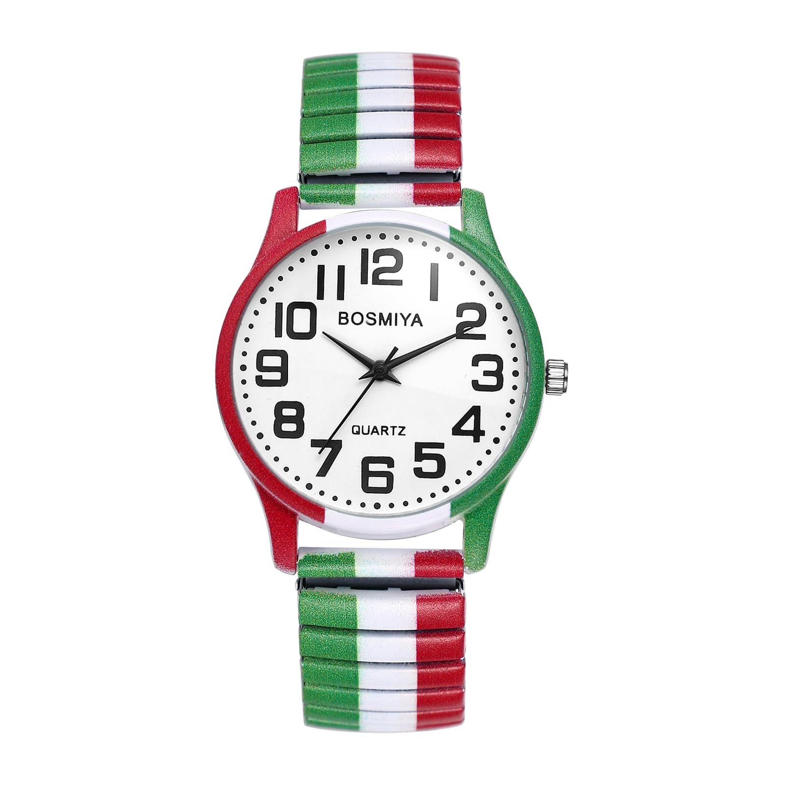 Женские часы Boho Elastic Watch Флаги стран чемпионата мира Аналоговые кварцевые наручные часы Женский браслет из нержавеющей стали Тонкие часы с эластичным ремешком и большими цифрами, фото №1