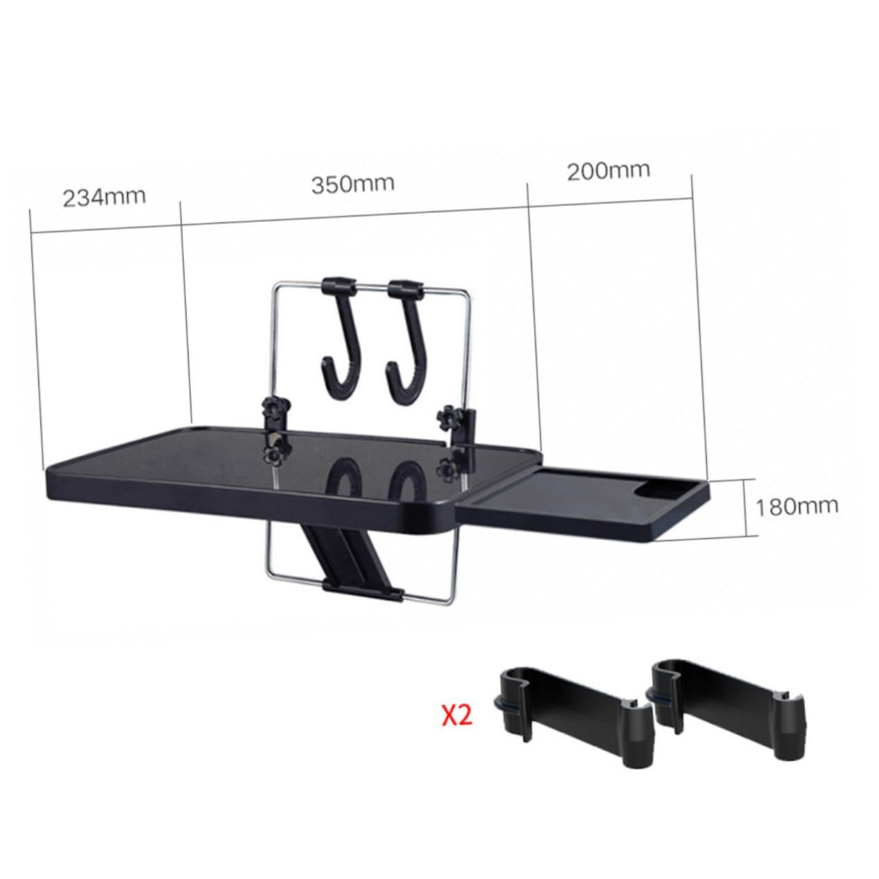 Автомобільний складаний столик-підставка для ноутбука з підсклянником для заднього сидіння з висувним ящиком для роботи, подорожей та їжі в автомобілі, фото №7