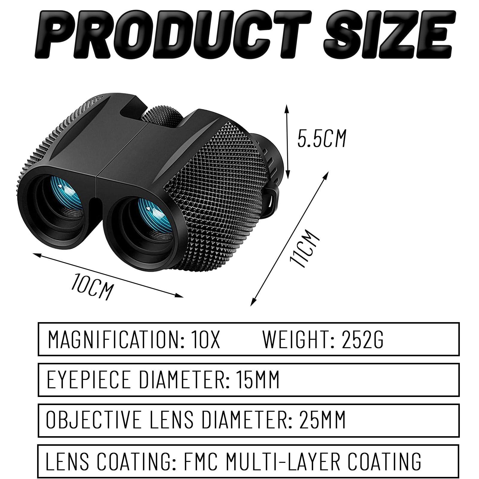 Бинокль EHIOG HD Compact 10 x 25 Водонепроницаемый, фото №2