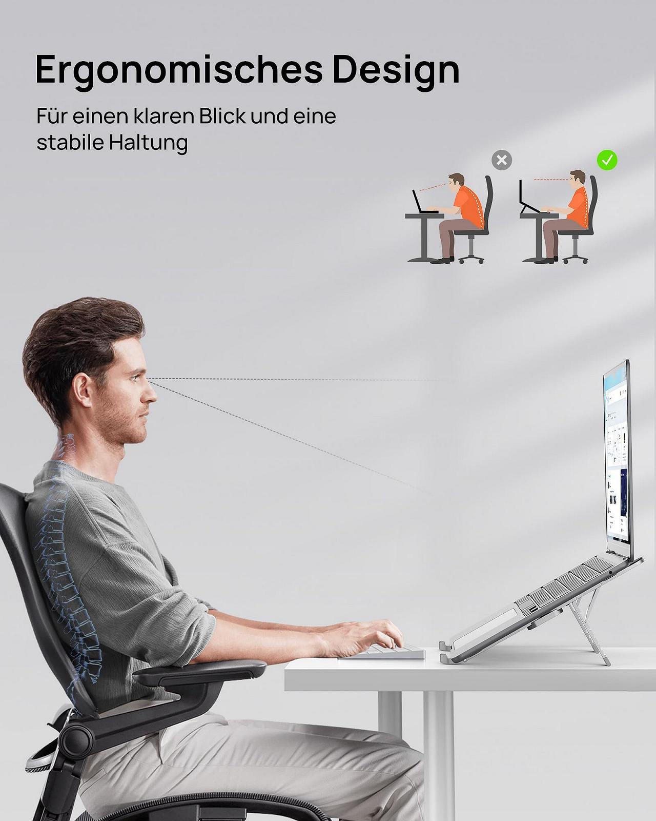 Підставка для ноутбука SODI, складана алюмінієва, регульована по висоті, фото №3 Підставка для ноутбука SODI, складана алюмінієва, регульована по висоті, фото №3