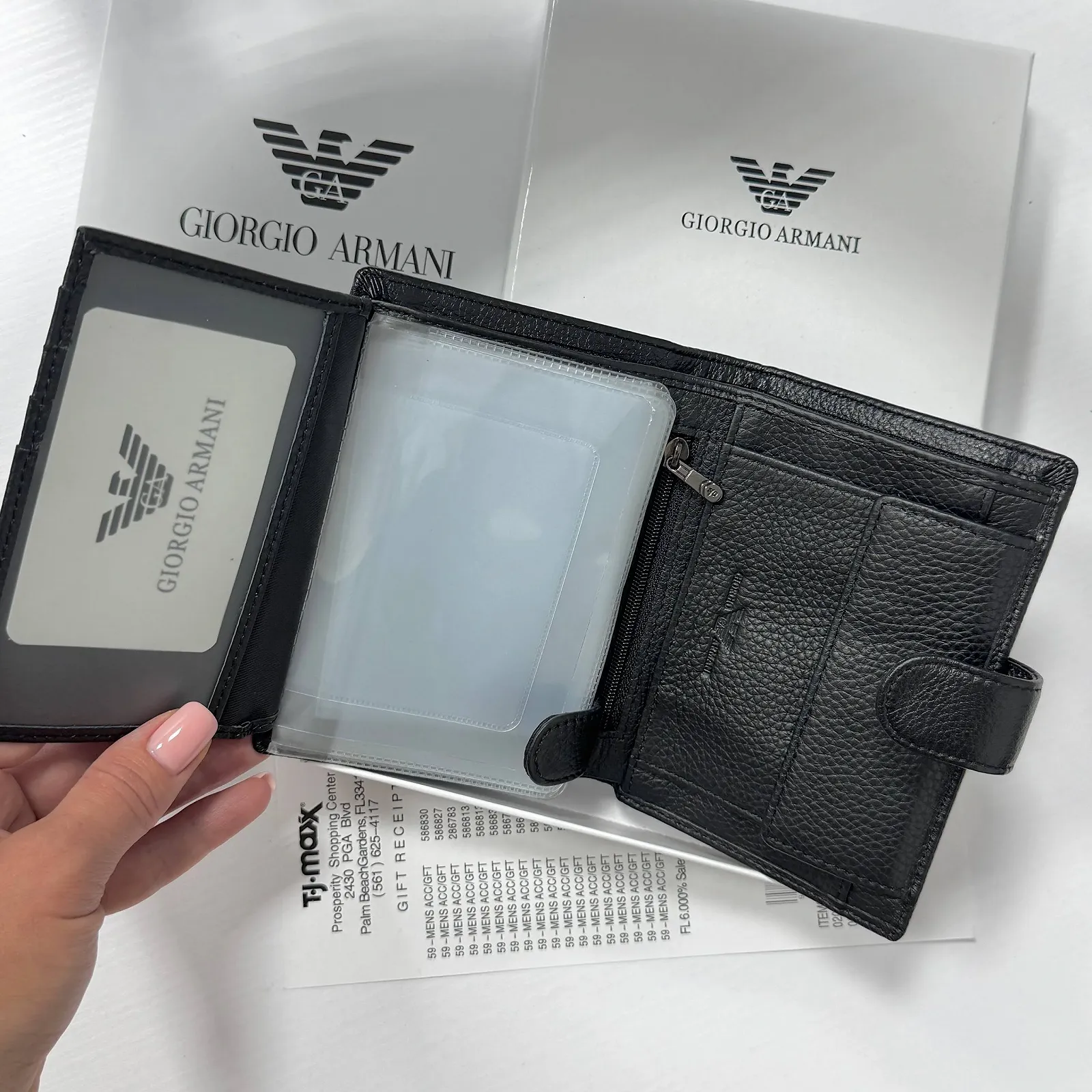 Мужское портмоне вертикальное кожаное Armani, фото №6