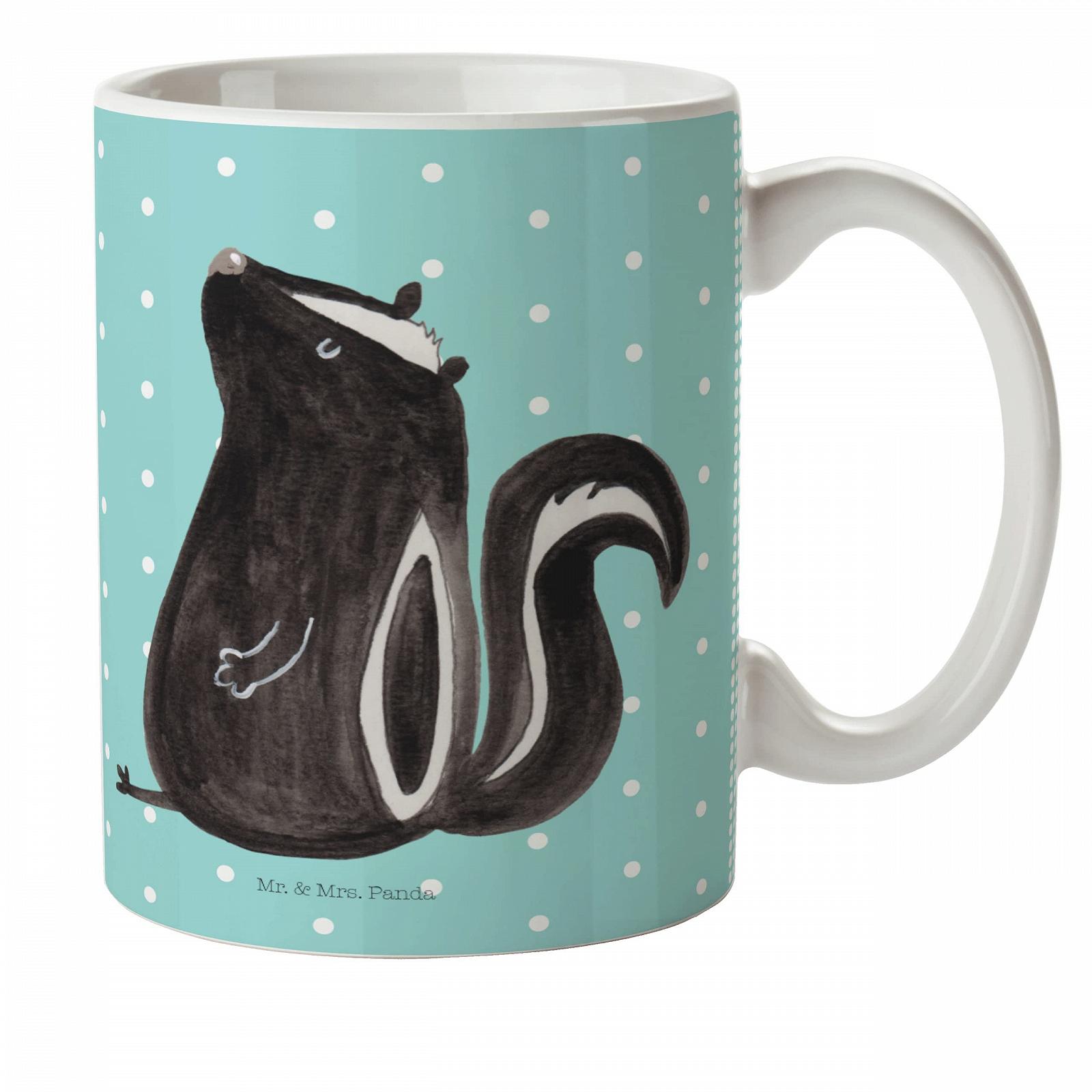 Детская чашка Mr. & Mrs. Panda Скунс Сидит. Пластиковая чашка., фото №1