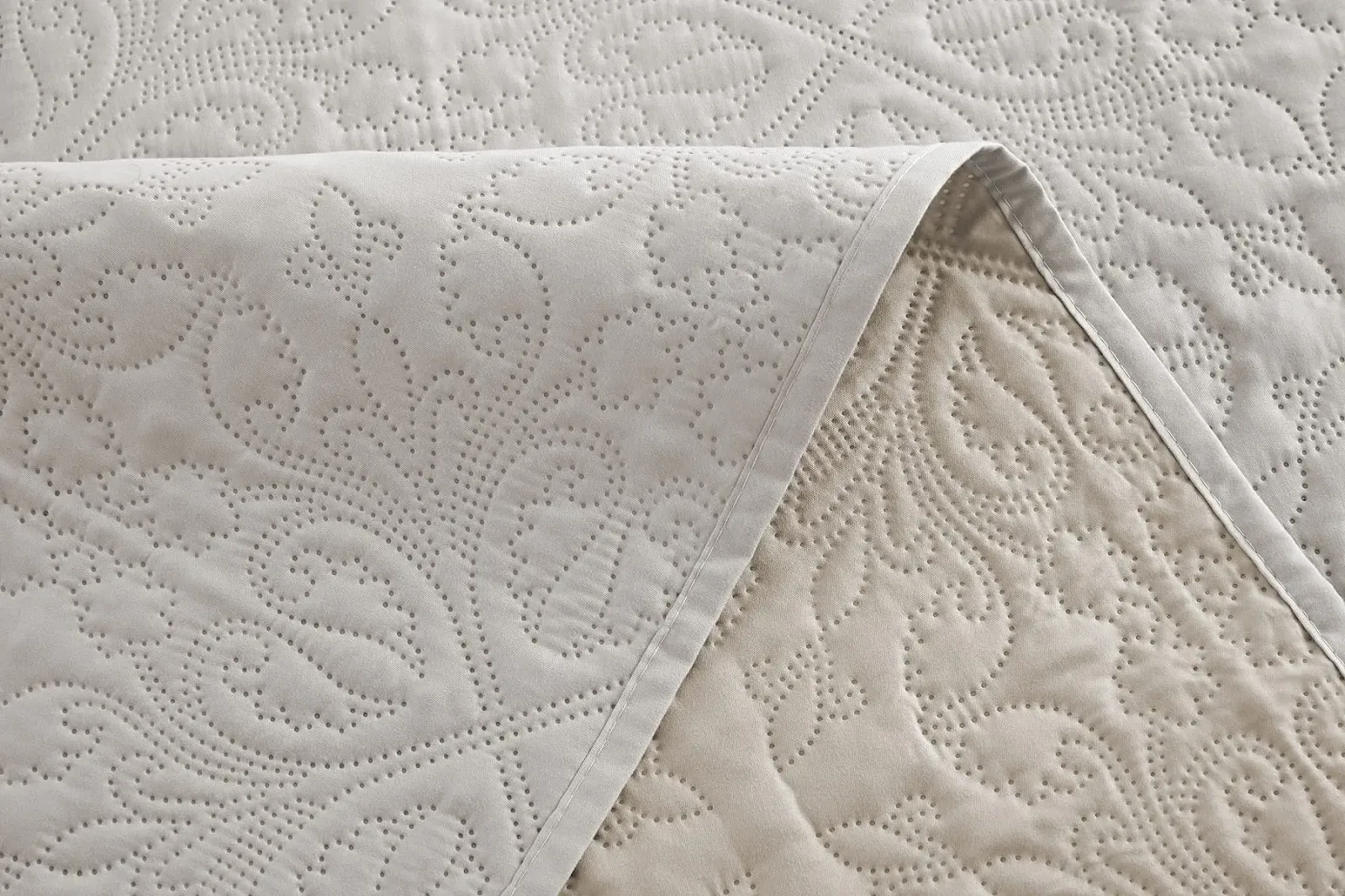 Покривало Easycosy 240 x 270 см - Покривало з тисненням, стьобане з обох сторін, слонова кістка / бежевий, фото №3