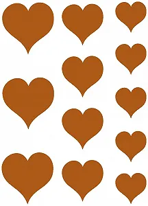 Набір наклейок на стіну Серця з контуром - Фото 1