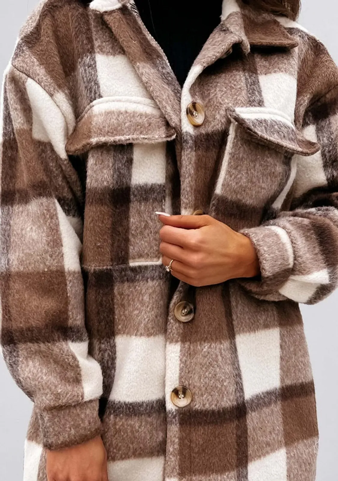 Пальто Yming Длинное в клетку Женское, фото №2 Пальто Yming Длинное в клетку Женское, фото №2