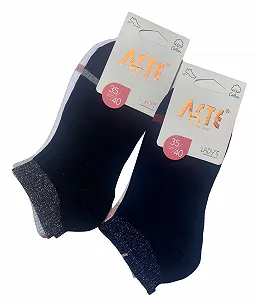 Женские носки 6 пар Короткие носки с мягкой эластичной лентой Люрекс Невидимые Хлопковые носки для кроссовок, Однотонные synthetic.ua - Фото 1